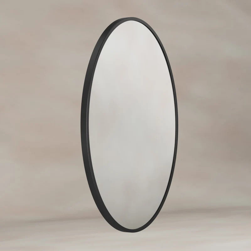 Origins Living Delphine Oval Mirror 55 x 80cm - Matt Black