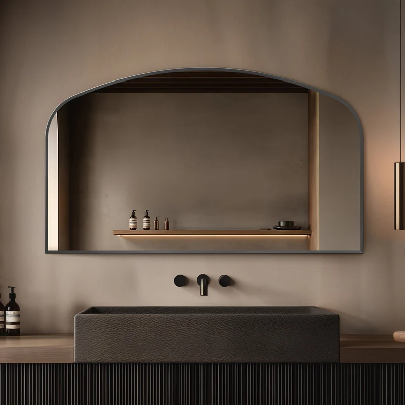 Origins Living Delphine Overmantle Arch Mirror 120 x 70cm - Gunmetal