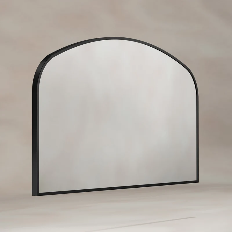 Origins Living Delphine Overmantle Arch Mirror 120 x 70cm - Matt Black