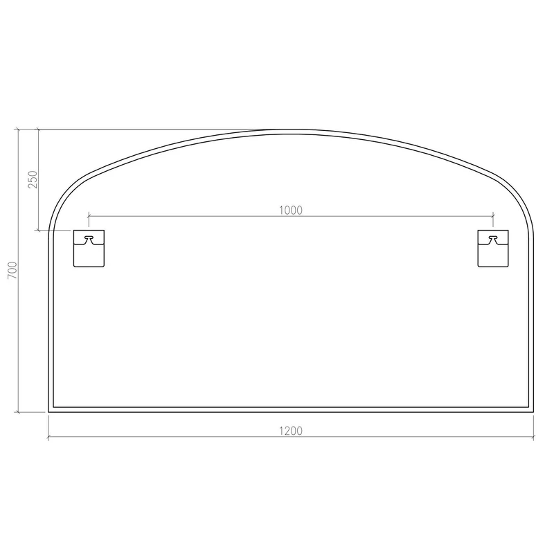 Origins Living Delphine Overmantle Arch Mirror 120 x 70cm - Matt Black