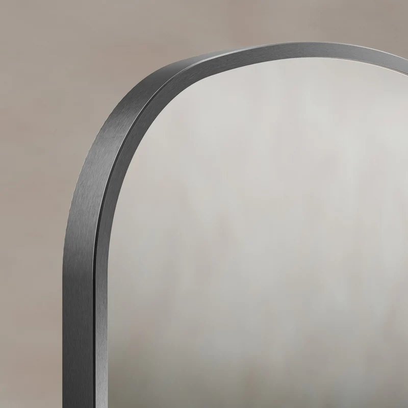 Origins Living Delphine Overmantle Arch Mirror 60 x 90cm - Gunmetal