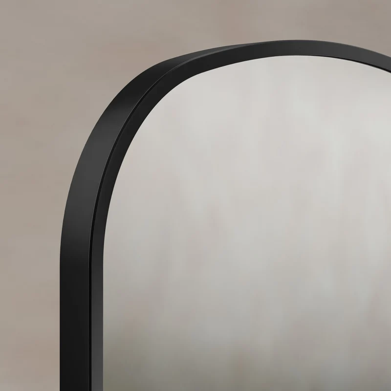 Origins Living Delphine Overmantle Arch Mirror 60 x 90cm - Matt Black