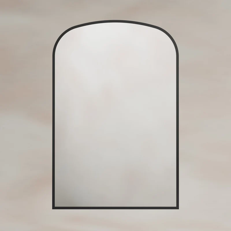 Origins Living Delphine Overmantle Arch Mirror 60 x 90cm - Matt Black