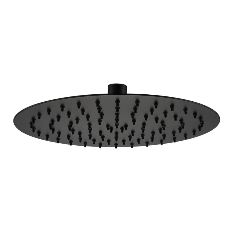 Lux Concealed Shower Set With Slimline 250mm Overhead Shower & 300mm Wall Arm - Matt Black