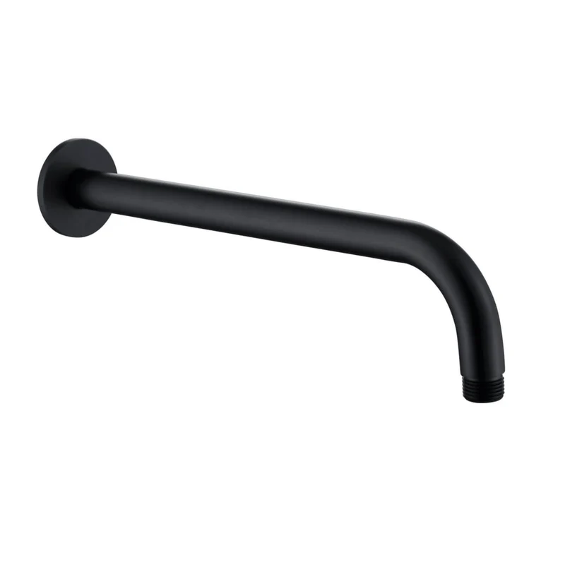 Lux Concealed Shower Set With Slimline 250mm Overhead Shower & 300mm Wall Arm - Matt Black