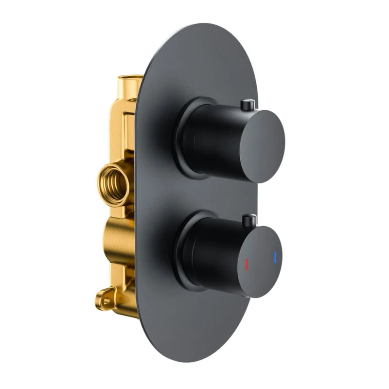 Lux Concealed Shower Set With Slide Rail Shower Handset Kit - Matt Black