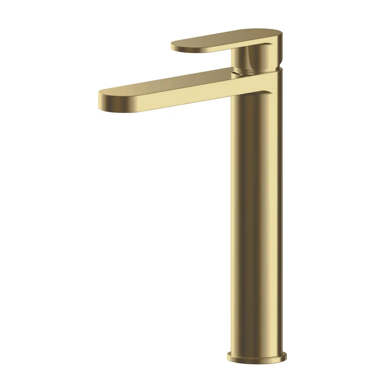 Capri Brushed Brass Tall Basin Mixer Tap