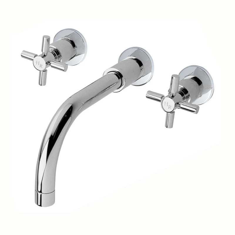 Hudson Reed Tec Crosshead Wall Mounted Basin Mixer Contemp Chrome Brass 113x255x220mm