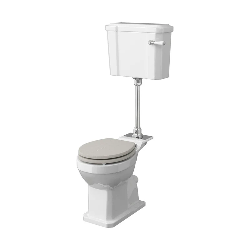 Hudson Reed Richmond Comfort Height Mid Level Pan, Cistern And Flush Pipe Kit Trad Gloss White Vitreous China 1320x510x724mm