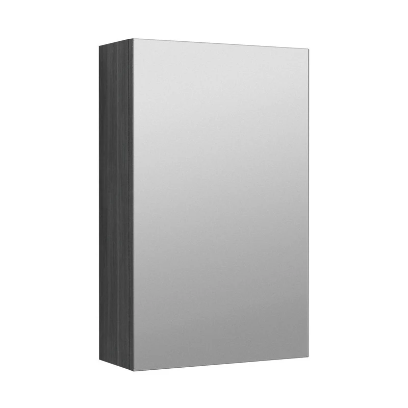 Hudson Reed Fusion 450mm Mirror Cabinet Contemp Graphite Grey Woodgrain MFC Textured Woodgrain 715x450x182mm