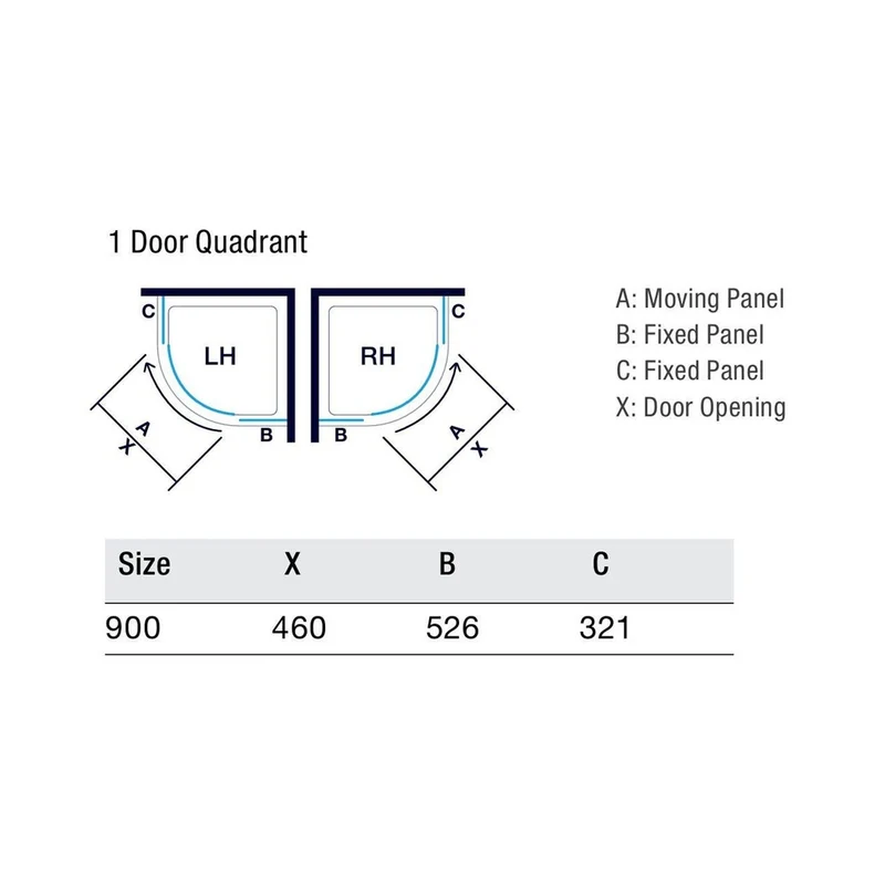Merlyn Ionic Express 1 Door Quadrant