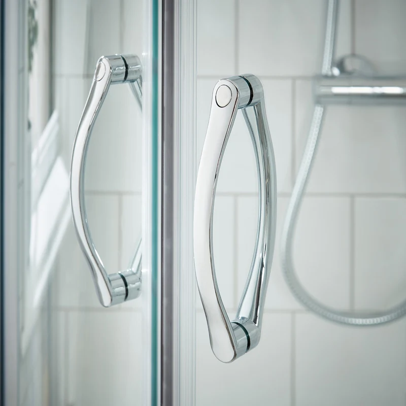 Lisbon 5mm Quadrant Shower Enclosure - 700 x 700mm, 1850mm High, Chrome