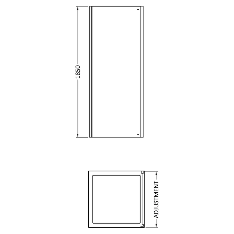 Lisbon 5mm Shower Side Panel - 900mm, 1850mm High, Chrome