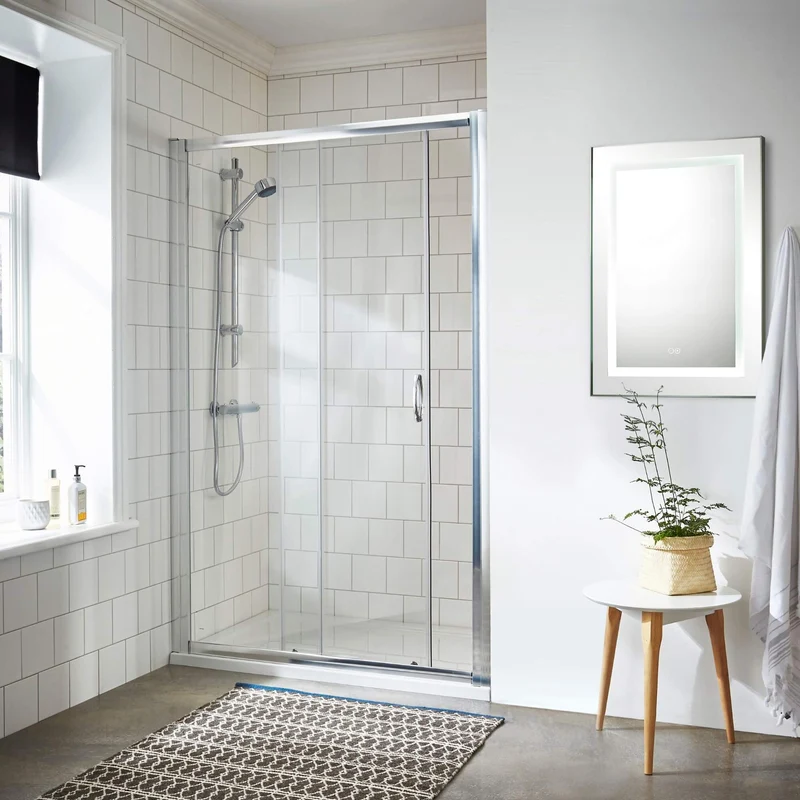 Lisbon 5mm Sliding Shower Door - 1200mm, 1850mm High, Chrome