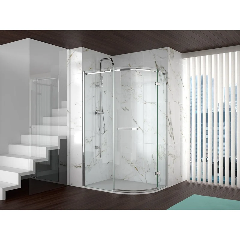 Merlyn 8 Series Frameless 1 Door Offset Quadrant