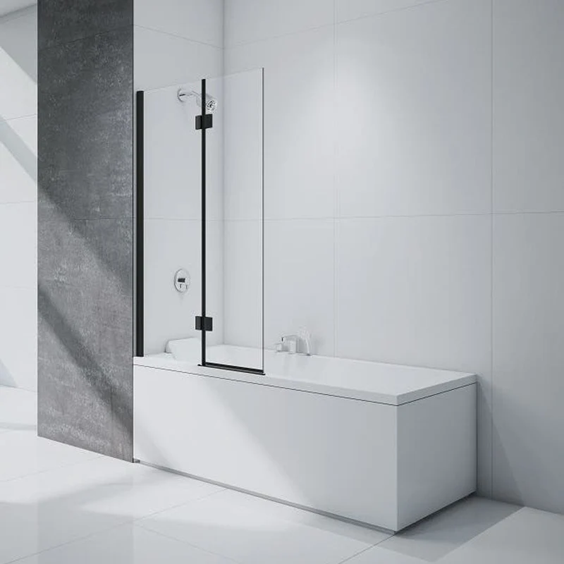 Merlyn Black Hinged 2 Panelled Bathscreen