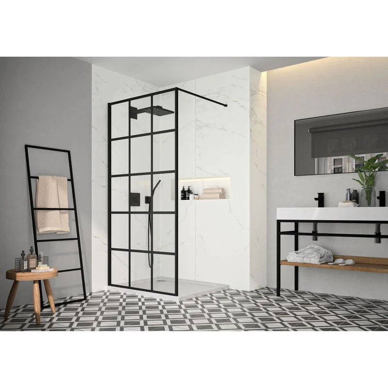 Merlyn Black Squared 8mm Wetroom