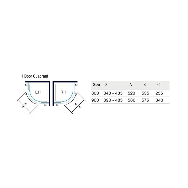 Merlyn 10 Series 1 Door Quadrant
