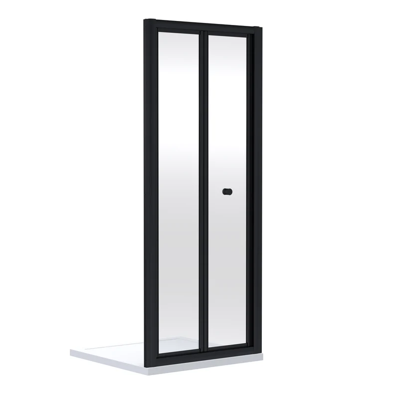 Porto 4mm Bi-Fold Shower Door - 900mm, 1900mm High, Matt Black