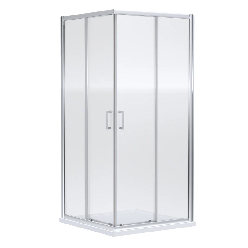 Porto 6mm Corner Entry Shower Enclosure - 900 x 900mm, 1900mm High, Chrome