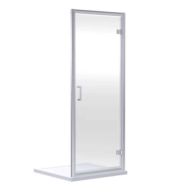 Porto 6mm Hinged Shower Door - 760mm, 1900mm High, Chrome