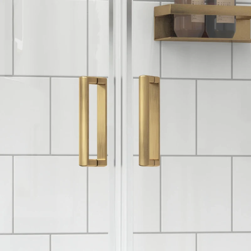 Porto 6mm Quadrant Shower Enclosure - 900 x 900mm, 1900mm High, Brushed Brass