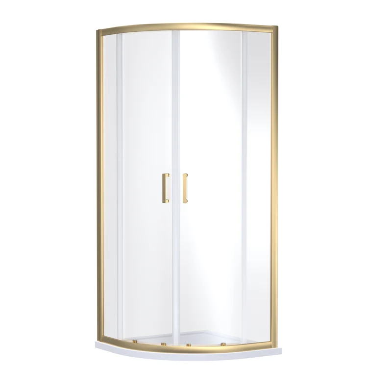 Porto 6mm Quadrant Shower Enclosure - 900 x 900mm, 1900mm High, Brushed Brass