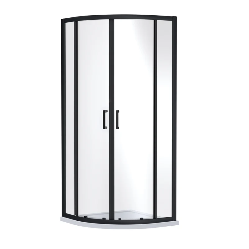 Porto 6mm Quadrant Shower Enclosure - 900 x 900mm, 1900mm High, Matt Black