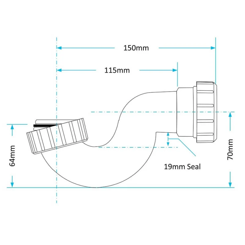 Viva 1.5" Shallow Seal Bath Trap - 20mm Seal