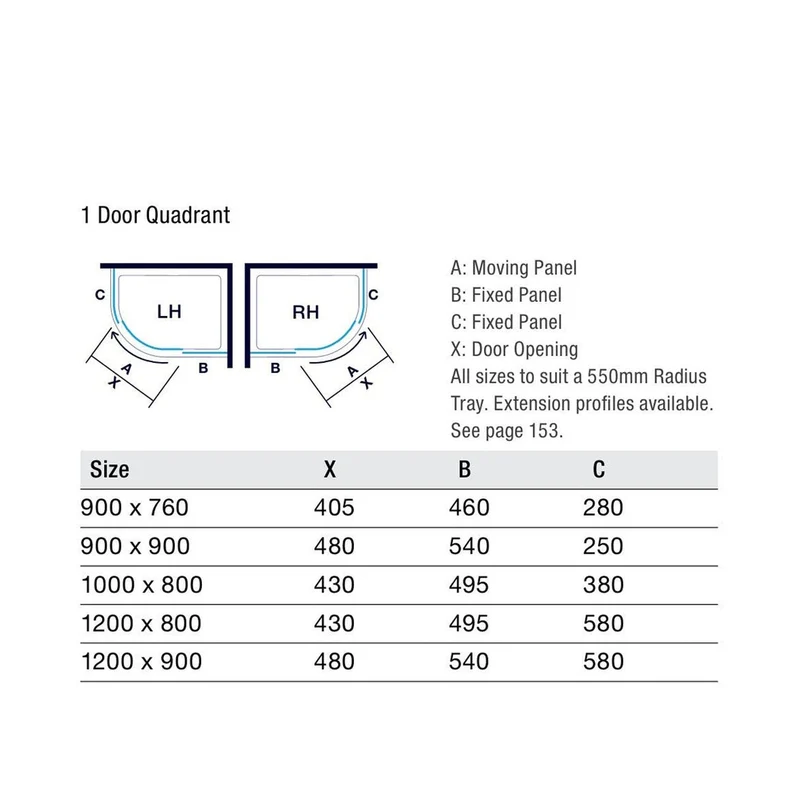 Merlyn 6 Series 1 Door Offset Quadrant