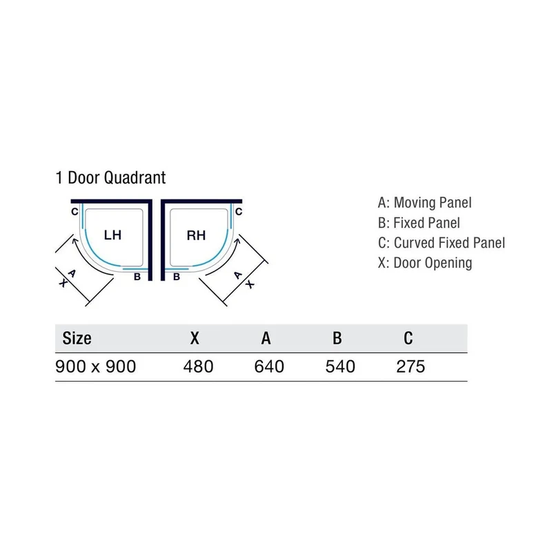 Merlyn 8 Series 1 Door Quadrant