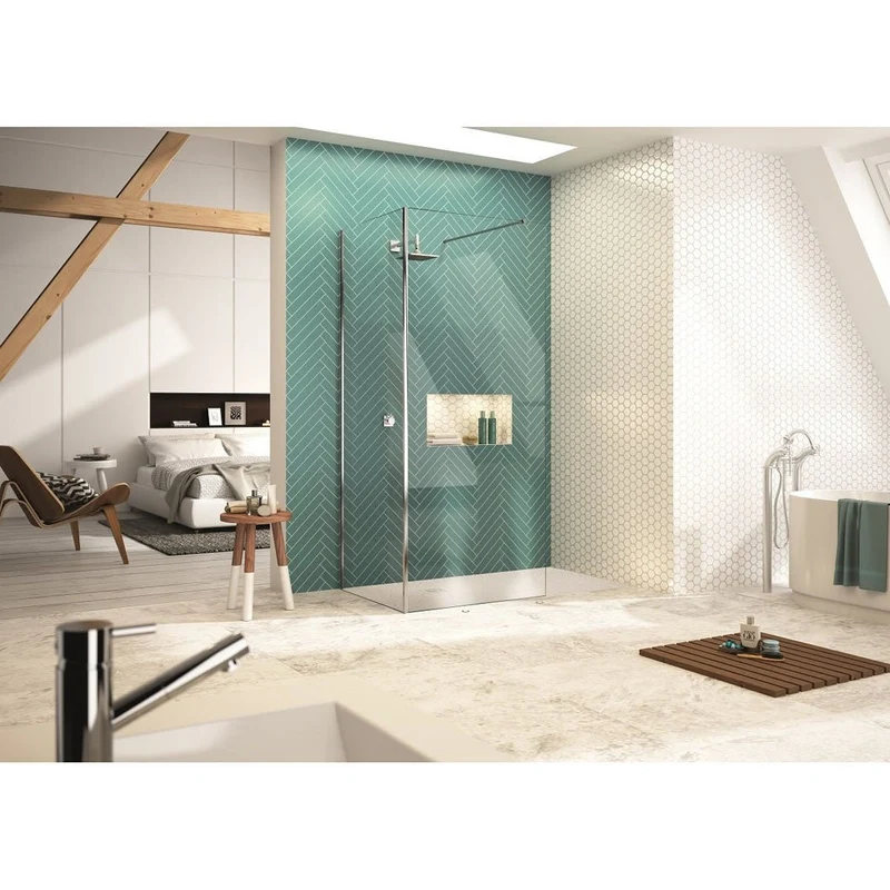 Merlyn Series 8 Wetroom Panel Including Bracing Bar + T-Piece