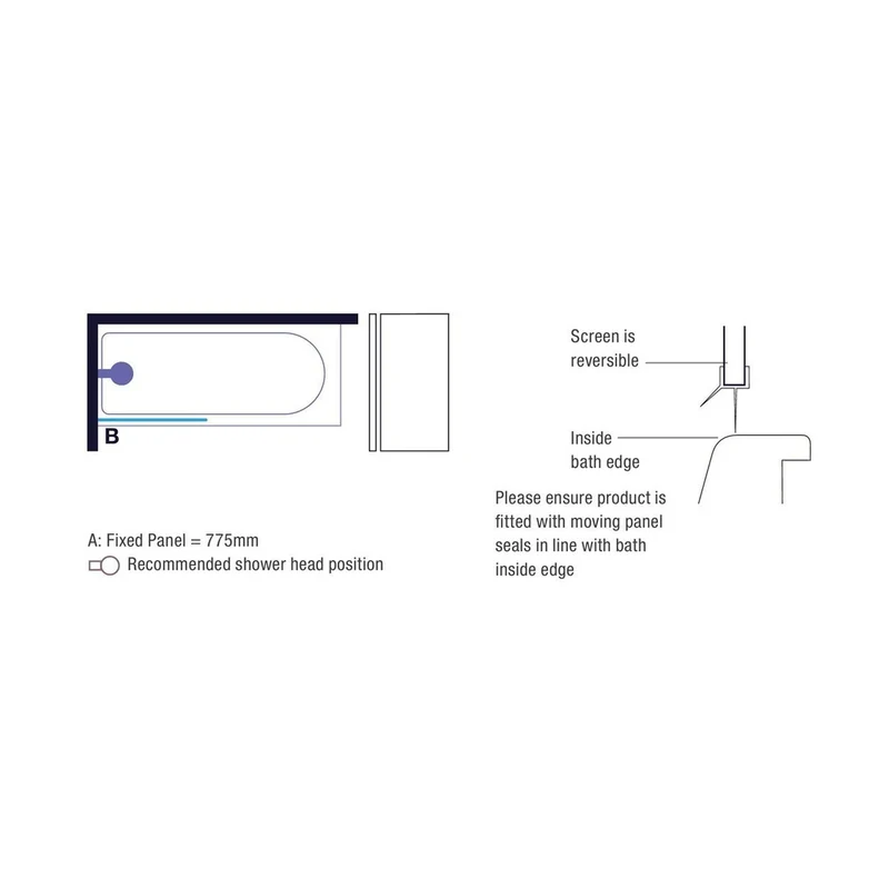 Merlyn Fixed Framed Bath Screen