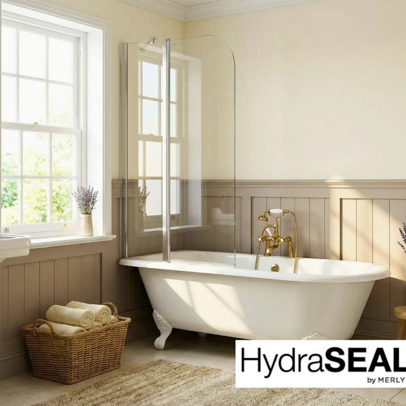 Merlyn Ionic 2 Panel Folding Curved Bathscreen