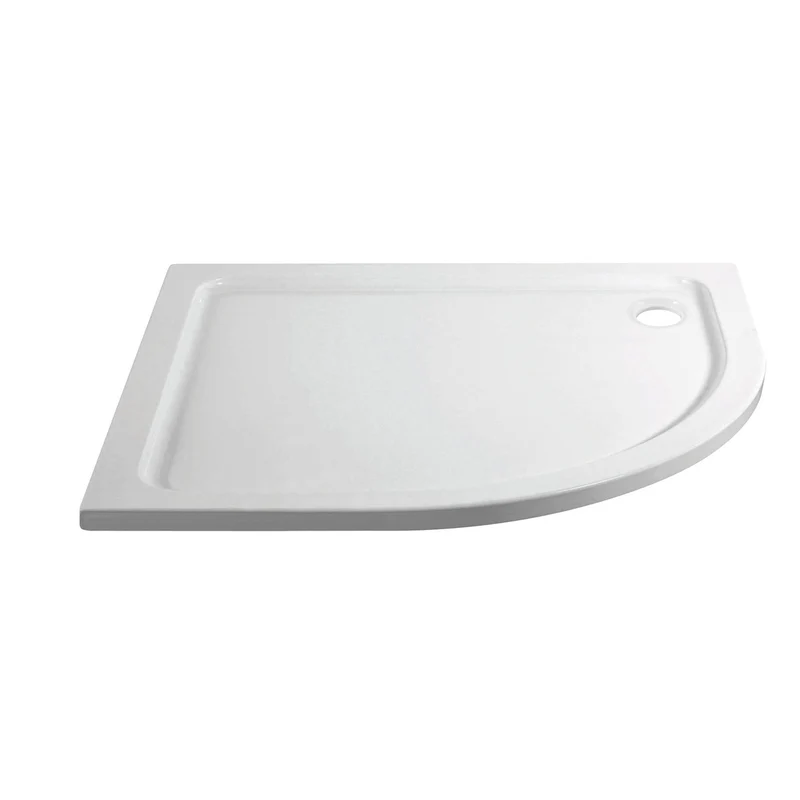 Elements 1000 x 800mm Offset Quadrant Slim Line Shower Tray - Right Hand with Corner Waste