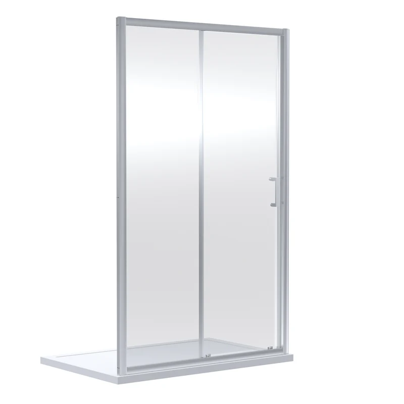 Porto 6mm Single Sliding Shower Door - 1600mm, 1900mm High, Chrome