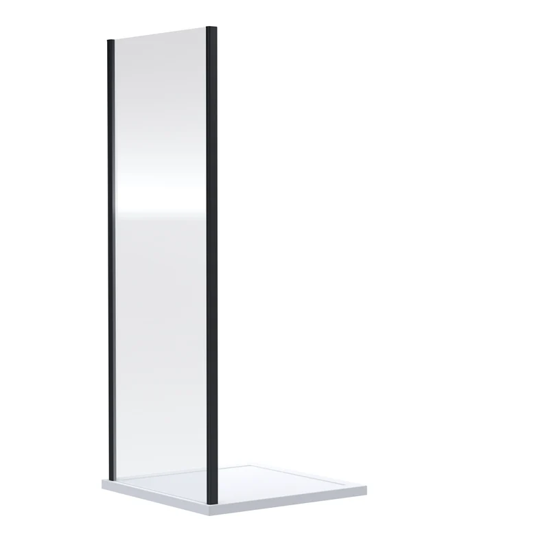 700mm Porto 6mm Shower Side Panel - 1900mm High, Matt Black