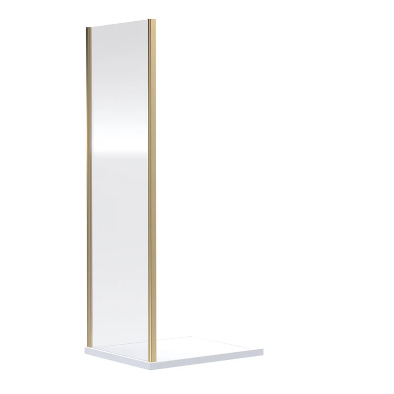 1000mm Porto 6mm Shower Side Panel - 1900mm High, Brushed Brass