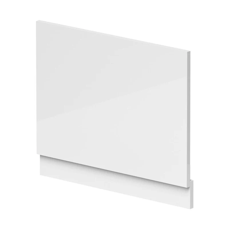 Nuie Waterproof Shower Bath End Panel (700mm) Contemporary Gloss White Pvc 700x680x36mm