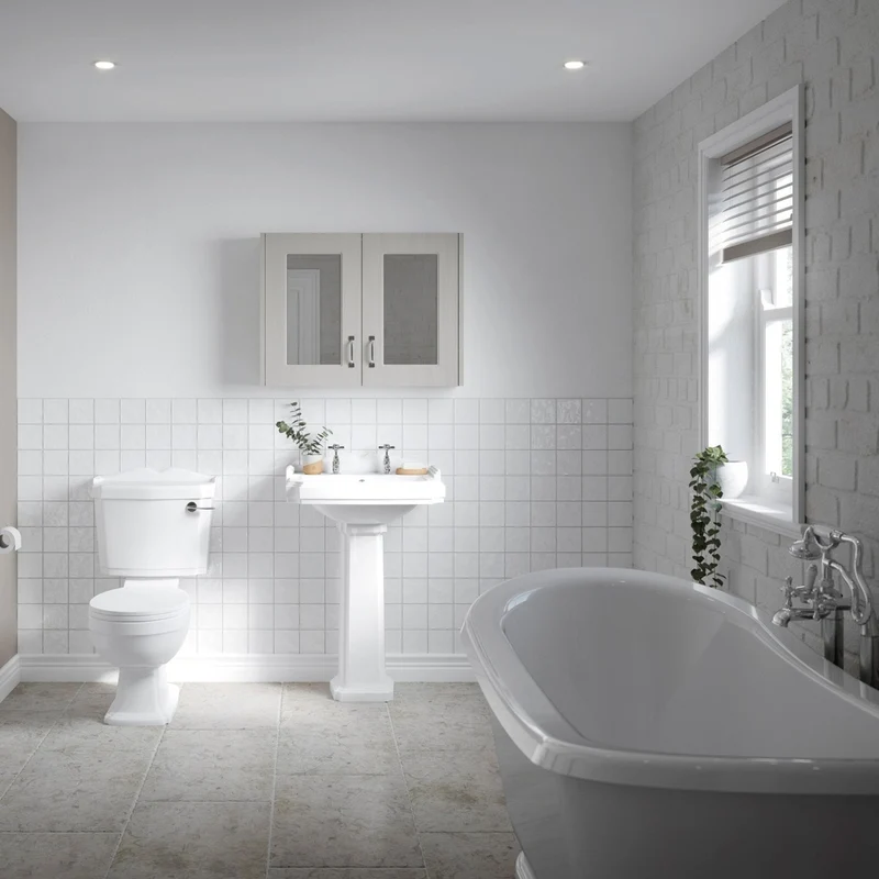 Nuie Legend Close Coupled Wc Traditional White Vitreous China 855x715x715mm