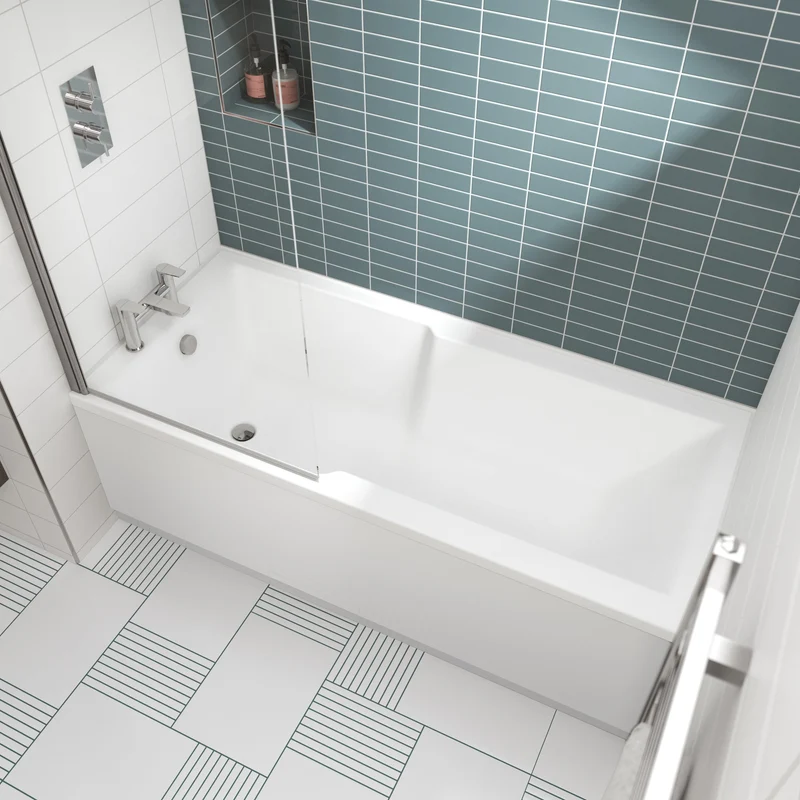 Eternalite Reinforced Square Straight Shower Bath - 1700 x 750mm