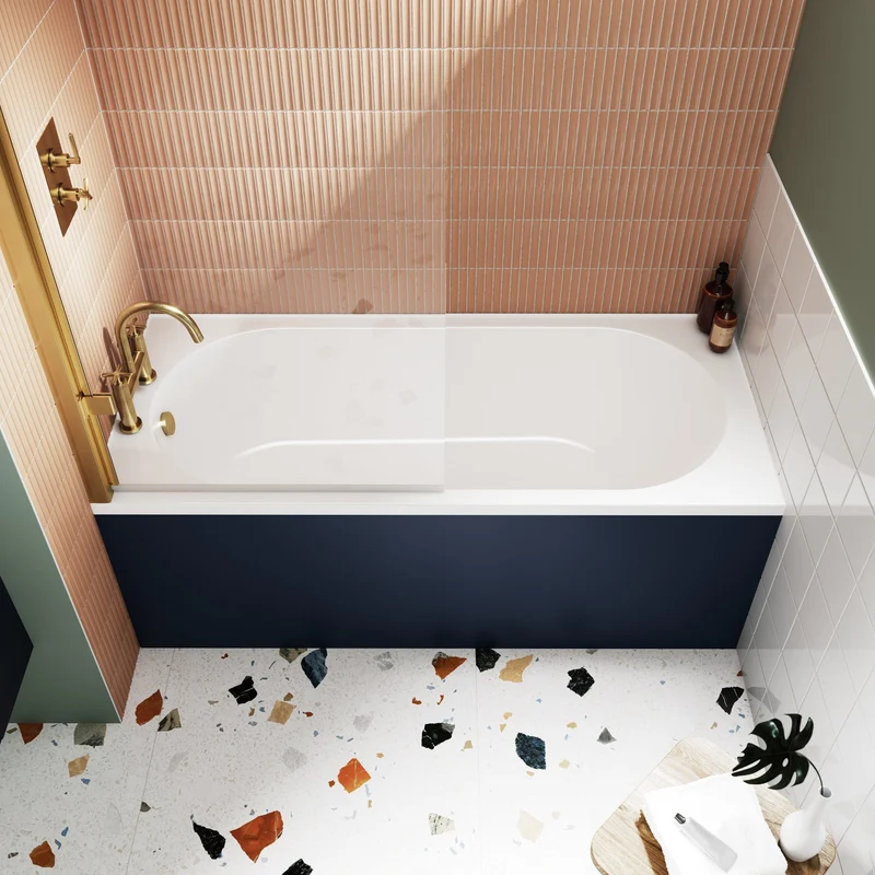 Round Single Ended Straight Bath - 1675 x 700mm