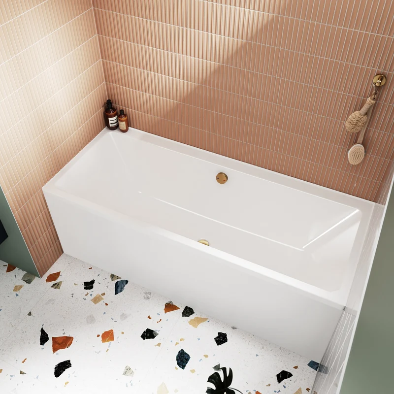 Thin Edge Square Double Ended Bath - 1700 x 700mm