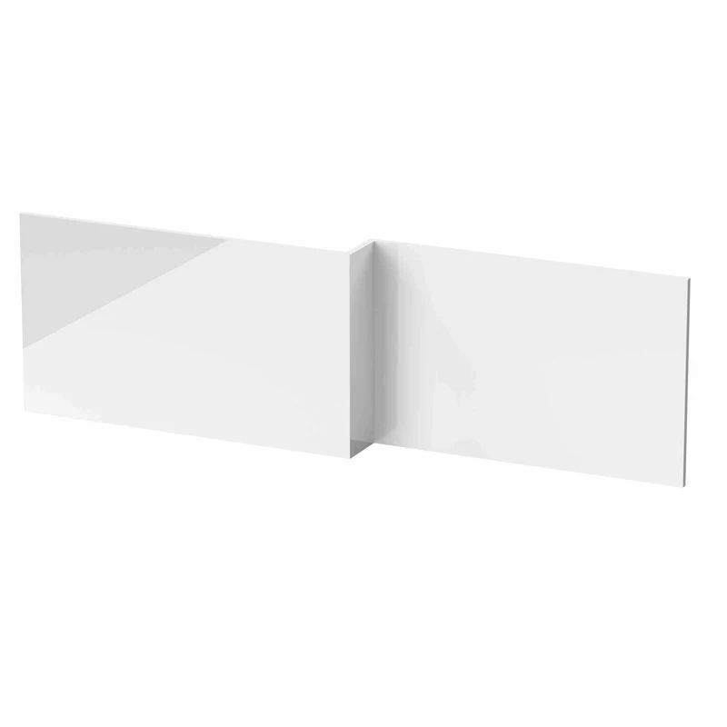 Waterproof Gloss White Square Shower Bath Front Panel - 1700mm
