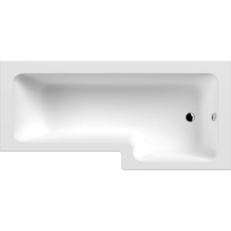 Square Shower Bath - 1800mm x 850mm, Right Hand