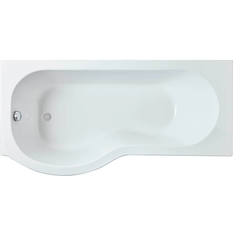 P-Shaped Shower Bath - 1600mm x 850mm, Left Hand