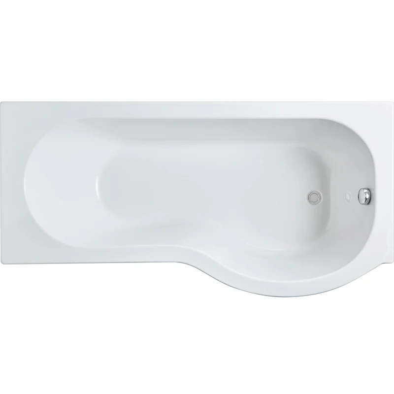 P-Shaped Shower Bath - 1700mm x 850mm, Right Hand