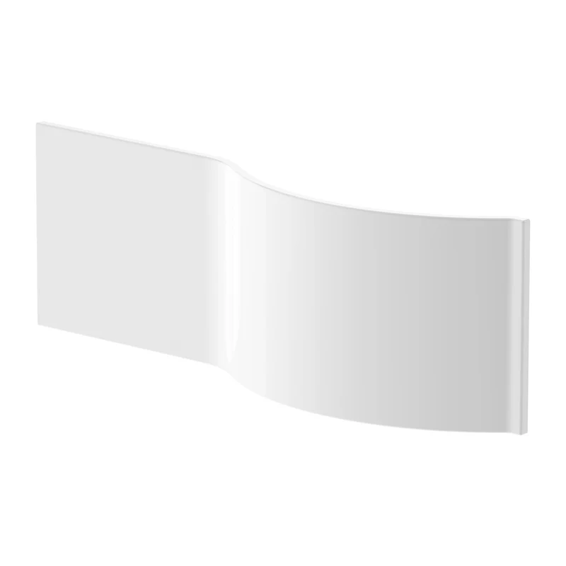 White Acrylic P-Shape Shower Bath Front Panel - 1500mm