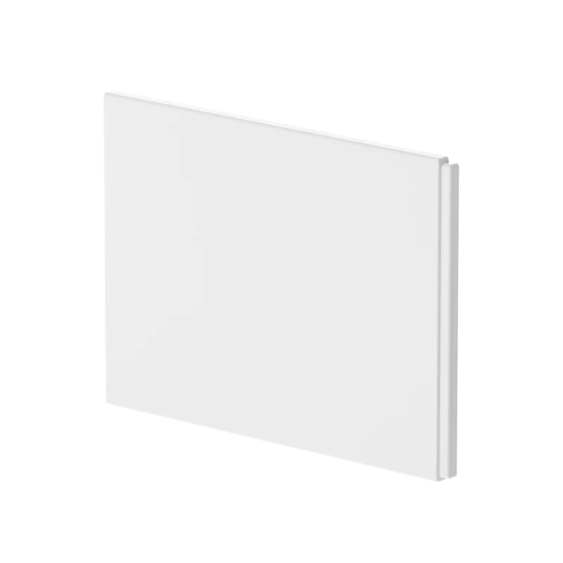 White Acrylic P-Shape Shower Bath End Panel - 700mm