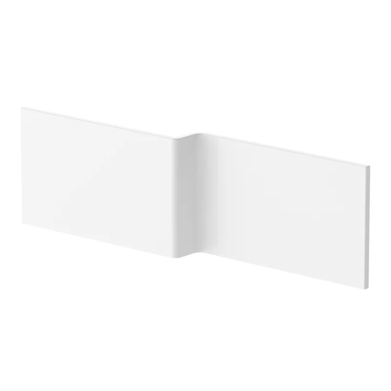 White Acrylic Square Shower Bath Front Panel - 1600mm